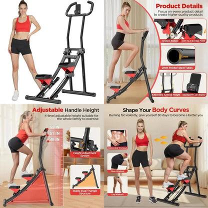 "Compact Home Stair Climber for Full-Body Workout with Adjustable Handlebar and Pedals" Ohberri