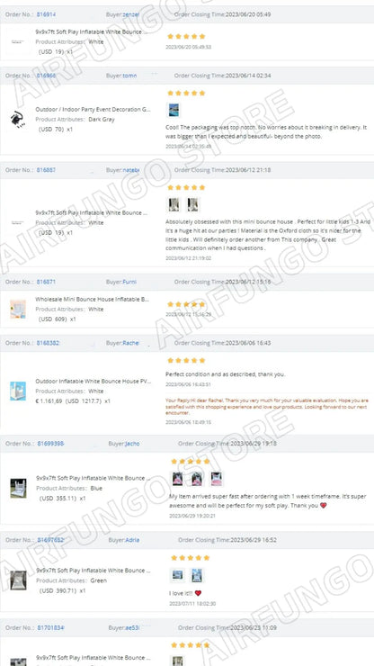 9x9x7ft Soft Play White Bounce House With Slide Ball Pit - Ohberri