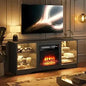 Fireplace with TV Stand 36" inch Electric Fireplace Up to 80" TVs, LED Light Modern Wood High Gloss Ohberri