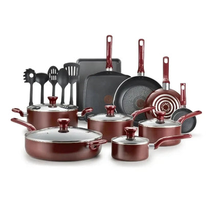 20 Piece Non-Stick Pots and Pans Cookware Set, Grey Ohberri