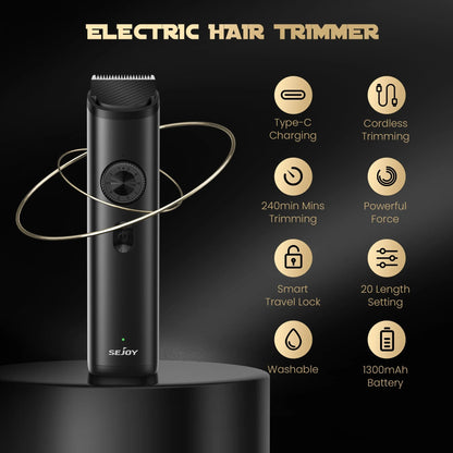 Professional Electric Hair Clippers with Lock Portable Men's Cordless Beard Trimmer Ohberri