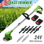 Weed Trimmer Lawn Electric Brushles 2-in-1 Cordless String Grass Trimmer Cutter Fast Charger With 2 xBattery for Yard Garden - Ohberri