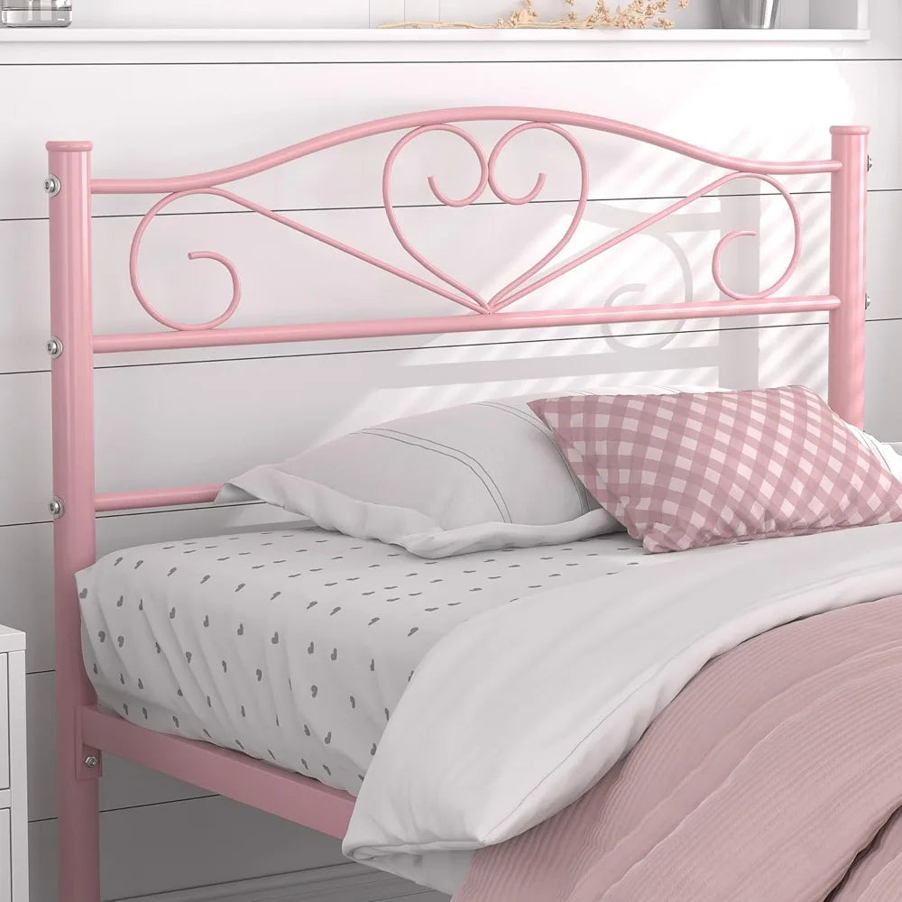 14 Inch Twin Size Metal Bed Frame with Headboard and Footboard, Durable Steel Slat Mattress Support Ohberri