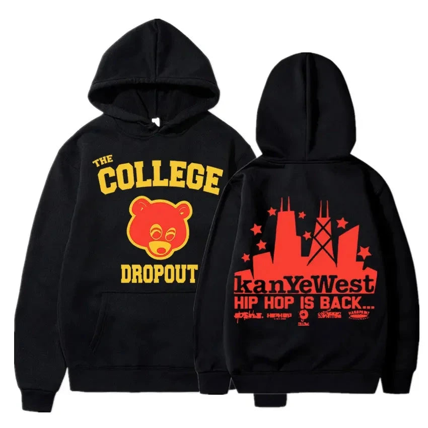 Rapper Kanye West Graduation Printed Hoodie Ohberri