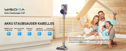 Cordless Vacuum Cleaner 55Mins Running Time with Touchscreen Ohberri