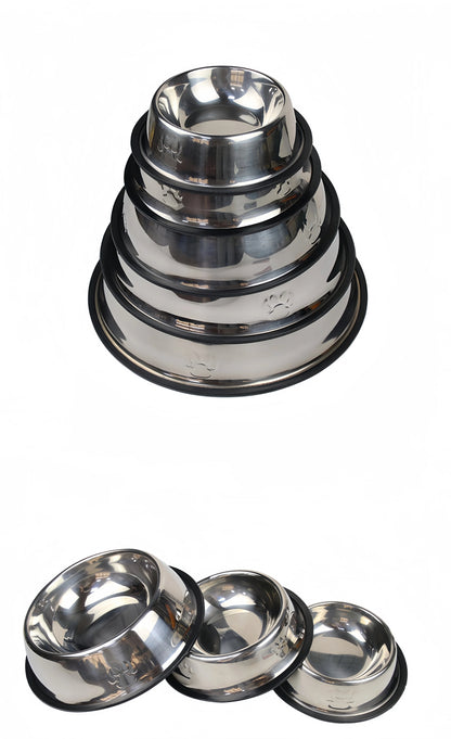 Pet Dog Cat Stainless Steel Bowl Pet Feeding Bowl Cat and Dog Drinking Bowl Metal Feeder Bowl Durable Easy To Clean 6 Sizes Ohberri