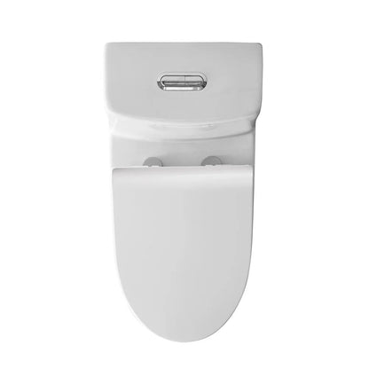 Dual Flush Floor Mounted One-Piece Toilet with Soft-Close Seat In Glossy White Ohberri