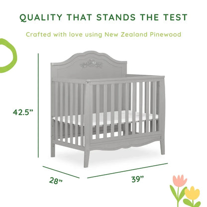 4-in-1 Convertible Mini Crib in Platinum - Ohberri