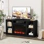 TV Stand for 65 Inch TV, Media Entertainment Center Console Table with 26" Electric Fireplace- Farmhouse Ohberri