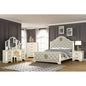 Queen 5 Pc Unique LED Vanity Bedroom Set made with Wood in Beige - Ohberri