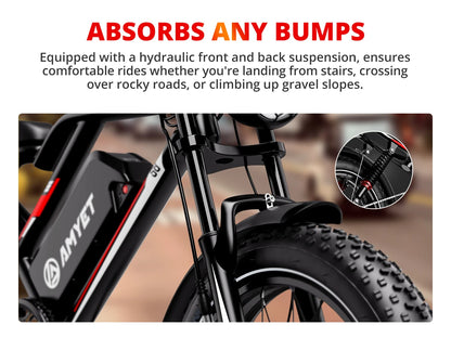 Electric Bike 2000W Dual Motor 48V 25AH Battery 20" - Ohberri