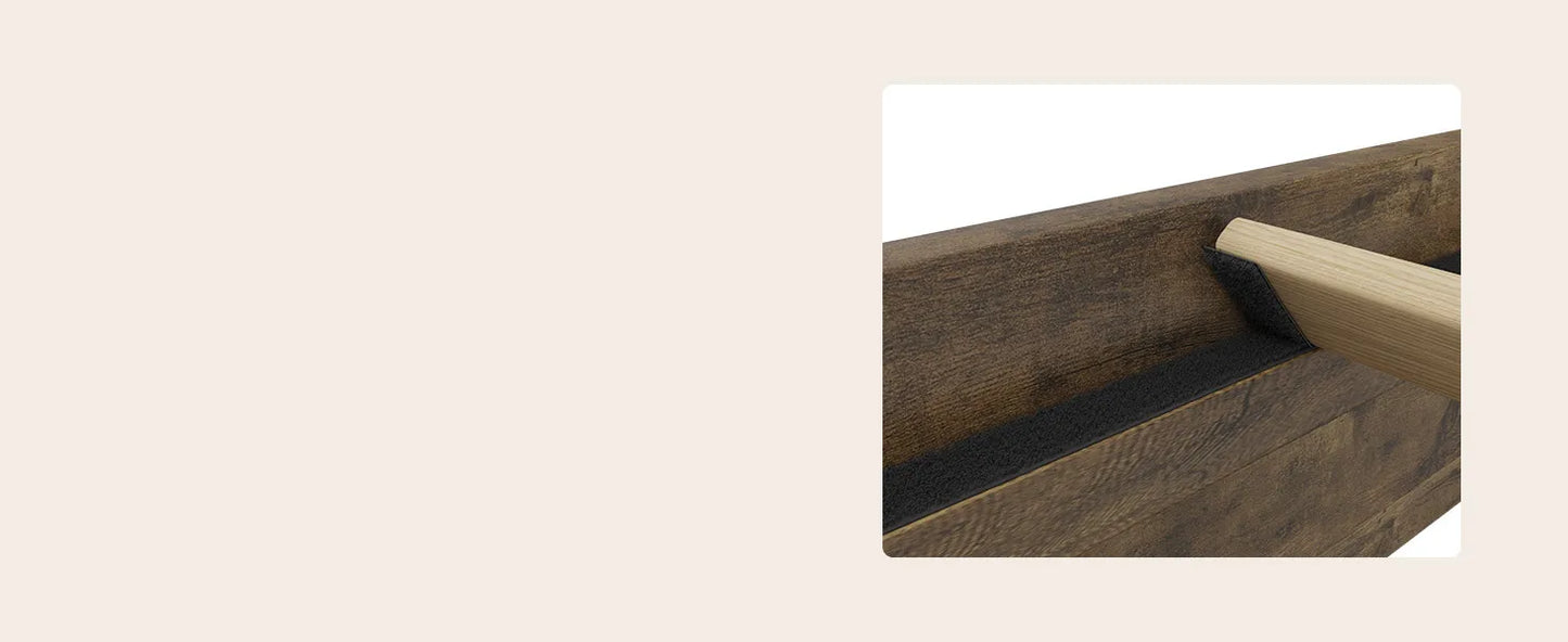 King Size Wood Bed Frame with Upholstered Headboard, Solid Wood Platform Bed with Linen Tufted - Ohberri