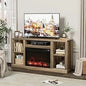 TV Stand for 65 Inch TV, Media Entertainment Center Console Table with 26" Electric Fireplace- Farmhouse Ohberri