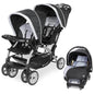 Double Combo, 2-Piece Set, Storm - Portable Lightweight Stroller 2-In-1 And Car Seat Travel System - Ohberri