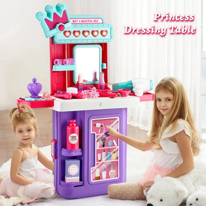 Children's 3-in-1 transformable travel suitcase for boys and girls, makeup tools, playhouse toys Ohberri