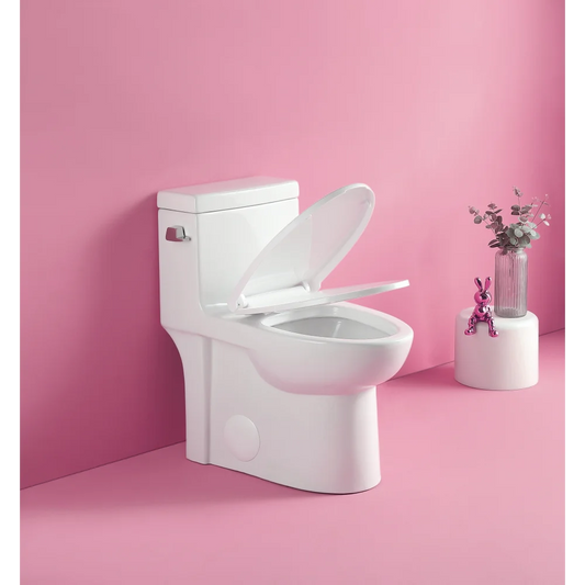 1.28 GPF Single-flush One Piece Toilet, Water-Saving Elongated Ohberri