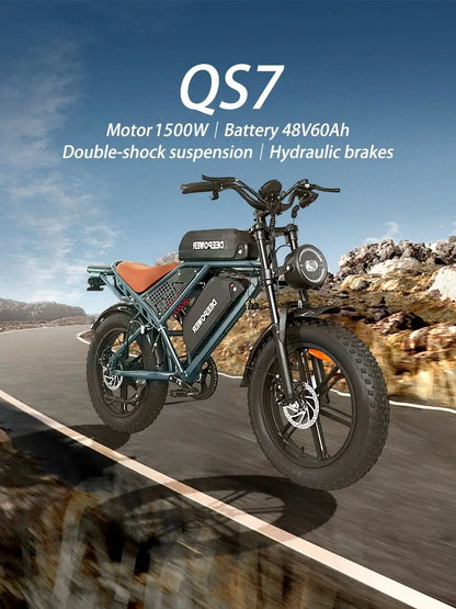 QS7 Electric Bike 1500W 48V 60AH - Ohberri