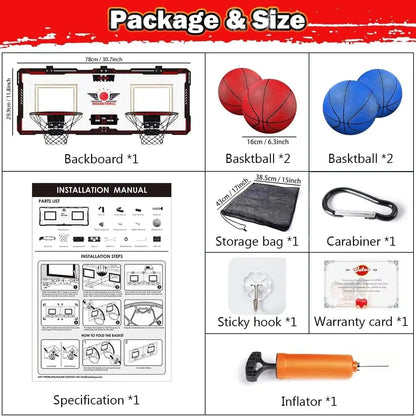 Basketball Hoop x2 Indoor Outdoor Electric Mini Basketball Scoreboard 4x Balls Ohberri