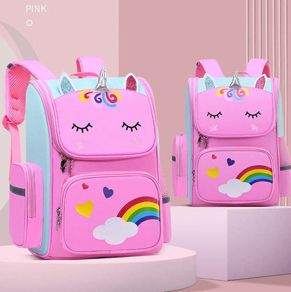 Kid Backpack for Girl Unicorn Children Rainbow Eyes School Bag Ohberri