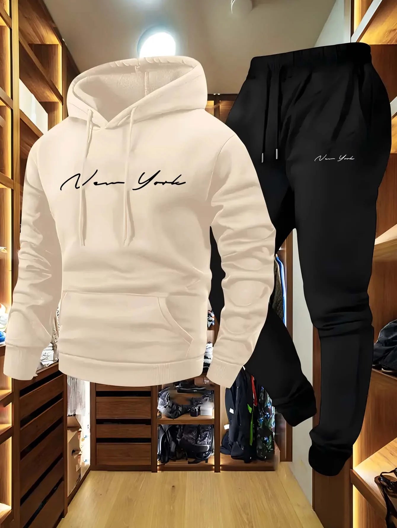 Hooded Sweatshirt and Sweatpants Set Ohberri