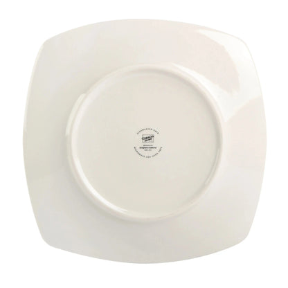 12-Piece White Square Dinnerware Set, Modern Stoneware Plates Bowls Ohberri