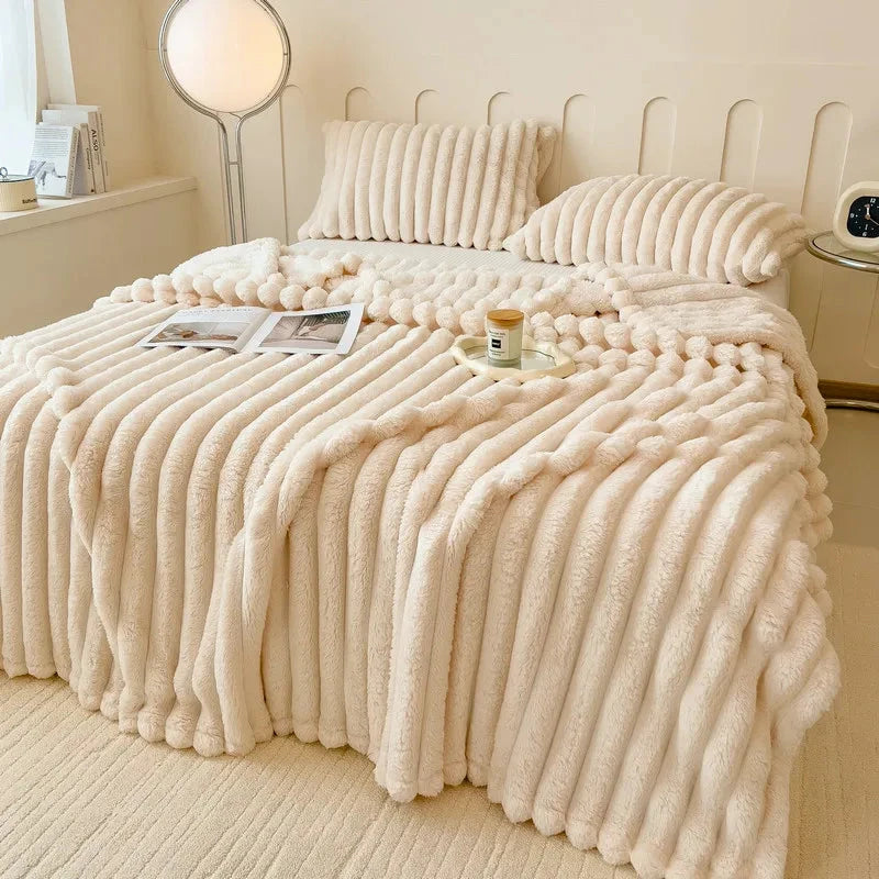 Luxurious Super Soft Faux Rabbit Fur Blanket Ohberri