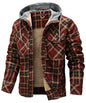 Men's Jackets Winter Hooded Warm Coat Casual Thicken Plaid Ohberri