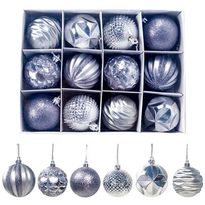 12pcs 6cm Assorted Christmas Ball Pendant Ball Ornament Set Ohberri