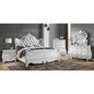 Modern Style 5 Pc King Bedroom Set Made with Wood in Pearl White - Ohberri