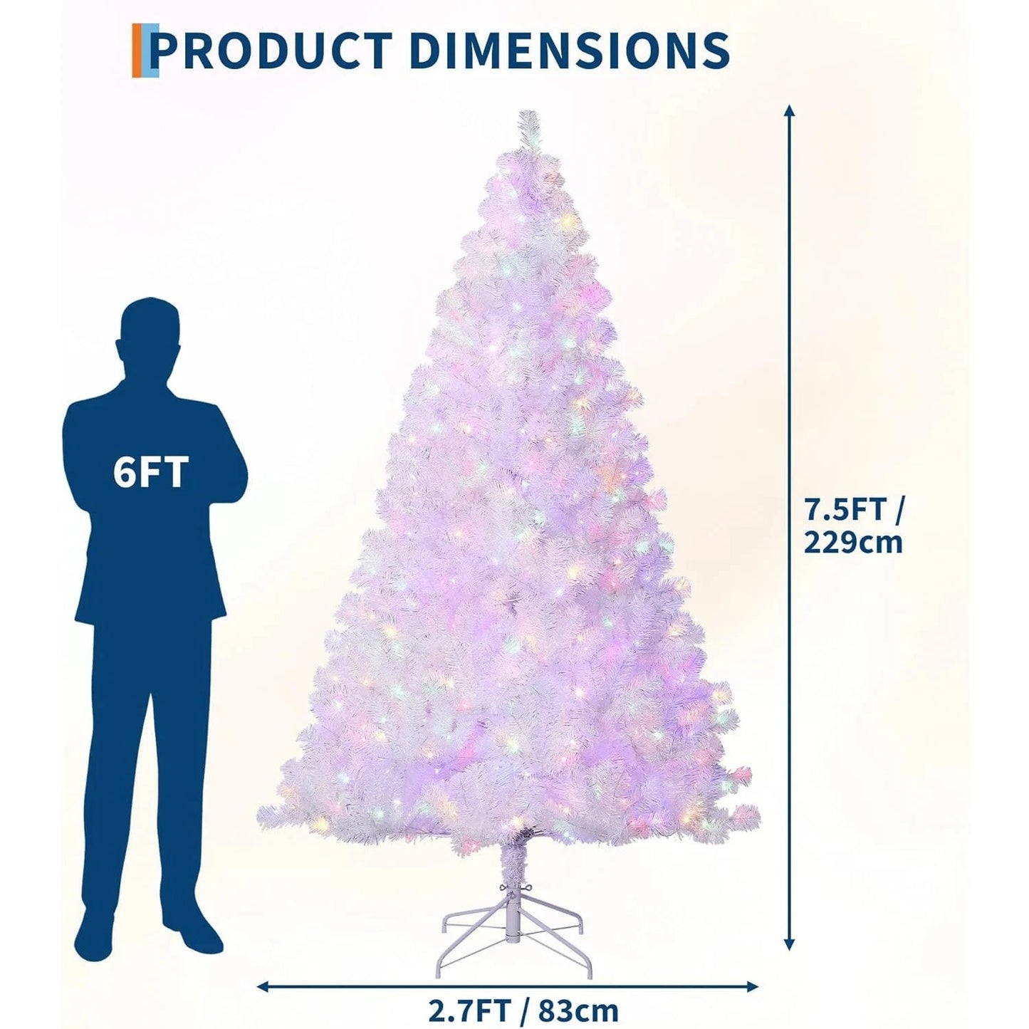 4.5/6/7.5/9Ft Prelit Christmas Tree Rose Gold Tinsel Christmas Tree With Warm White Led Lights Sparkle Ohberri