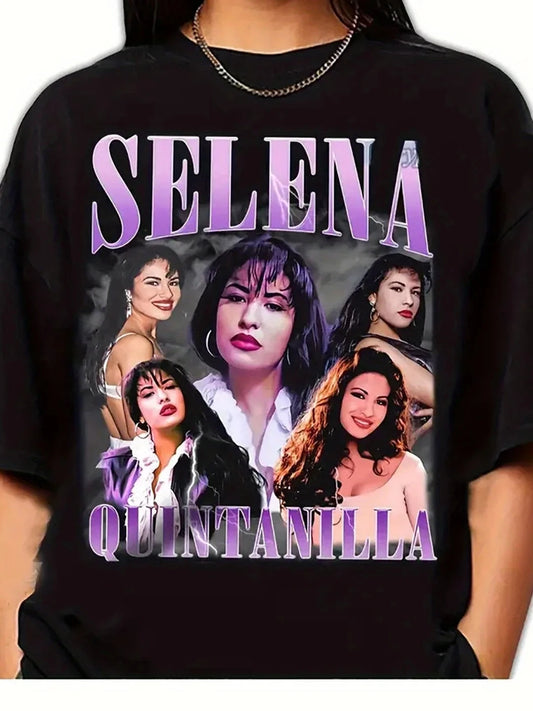 Selena Quintanilla Design Casual Polyester T-Shirt Ohberri