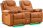 Power Reclining Sofa – Electric Double RV Sofa with LED Lights - Ohberri