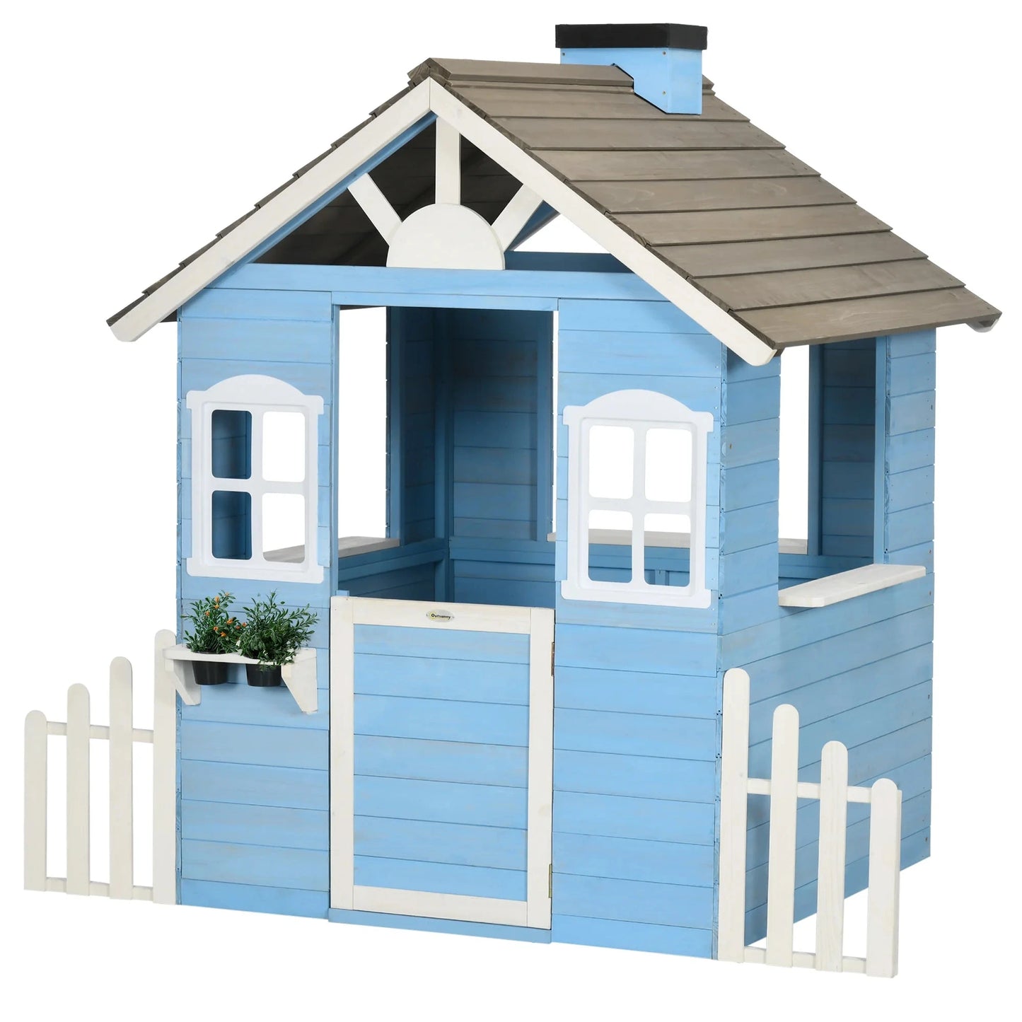 Playhouse for Kids Outdoor, Country Style Wooden Ohberri