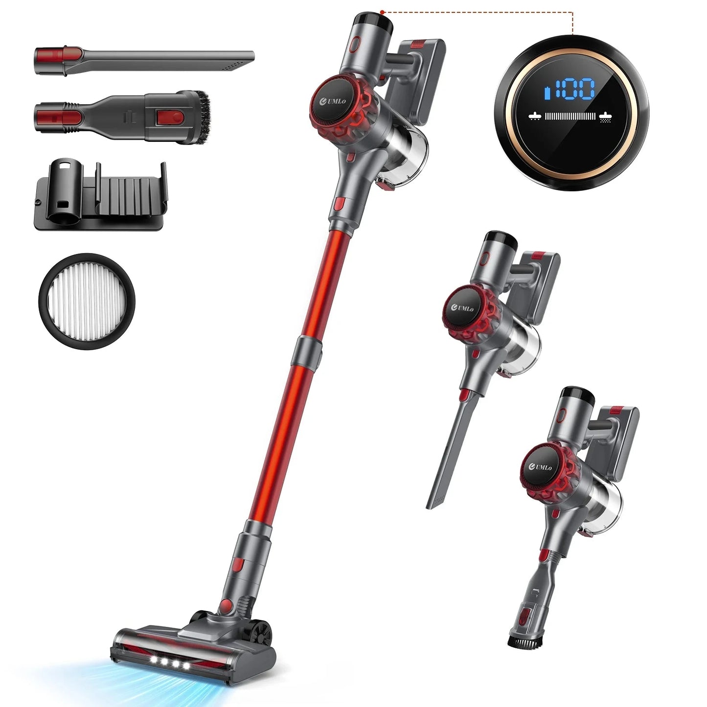 Cordless Vacuum Cleaner 55Mins Running Time with Touchscreen Ohberri