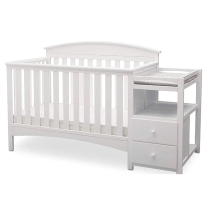 Convertible Crib & Changer Combo  White, 3-in-1 Baby Nursery Set for Newborns to Toddlers - Ohberri