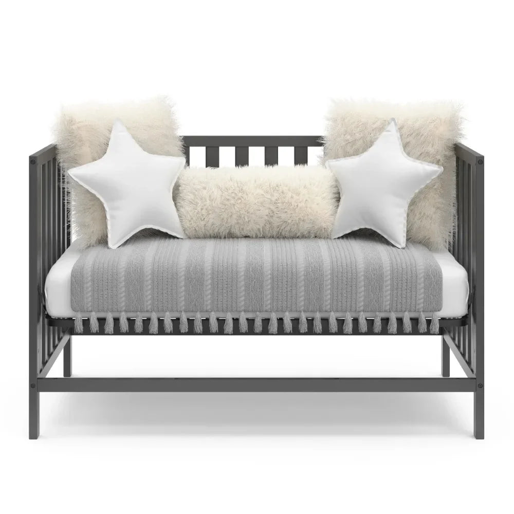 Sunset 4-in-1 Convertible Baby Crib, Gray - Ohberri