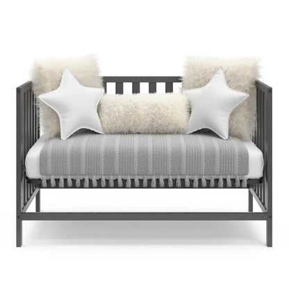 Sunset 4-in-1 Convertible Baby Crib, Gray - Ohberri
