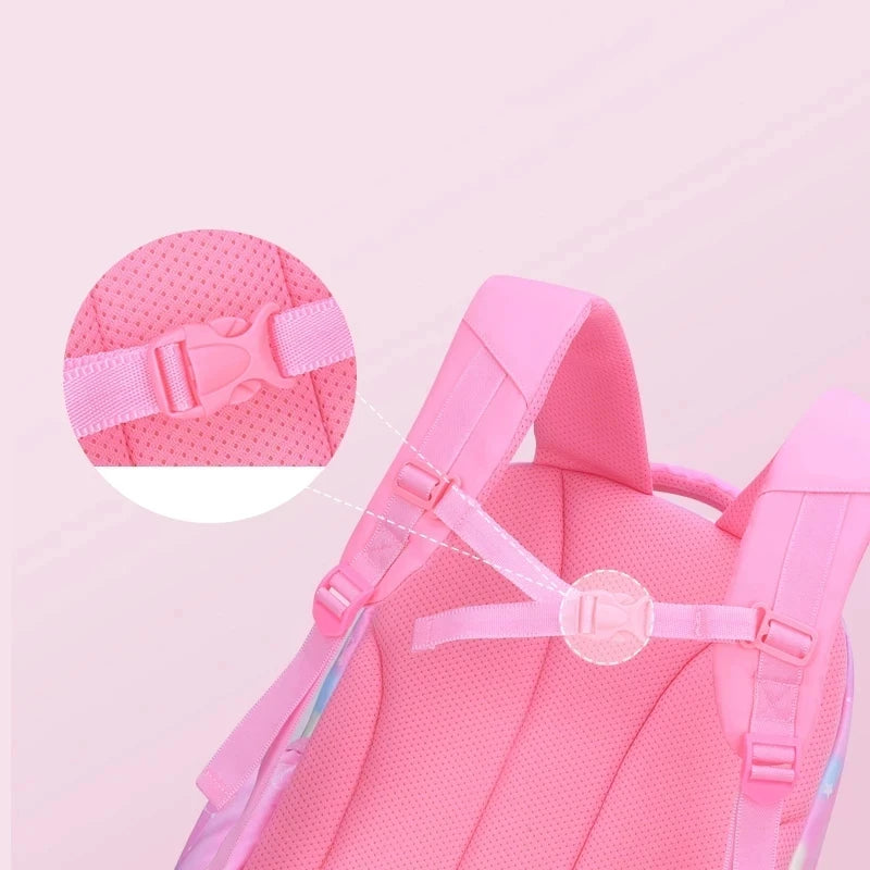 Children Girl Backpack School Bag Pink For Kid Child Teenage Schoolbag Primary Kawaii Cute Waterproof - Ohberri