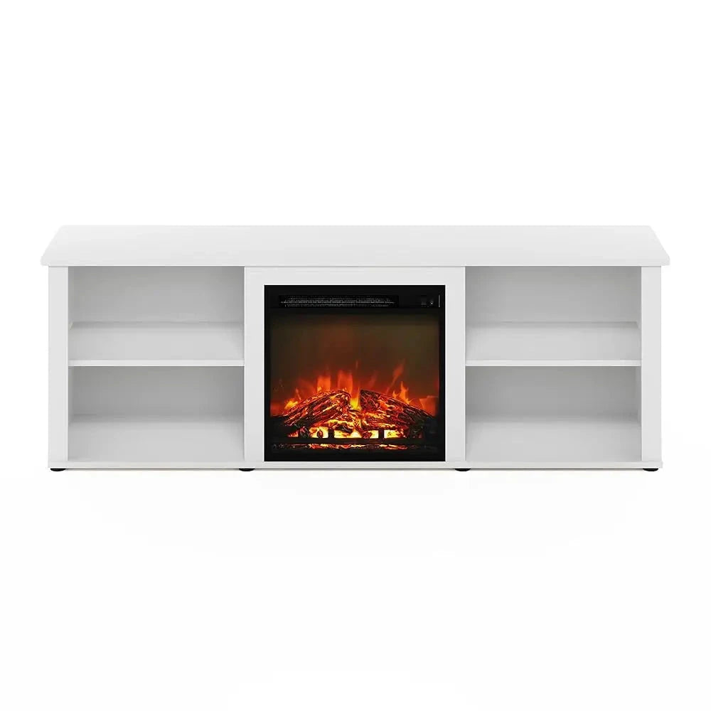 Classic 70 H Tv Stand With Fireplace, Solid White Ohberri