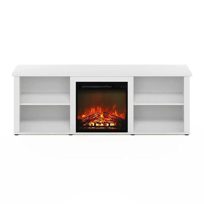 Classic 70 H Tv Stand With Fireplace, Solid White Ohberri