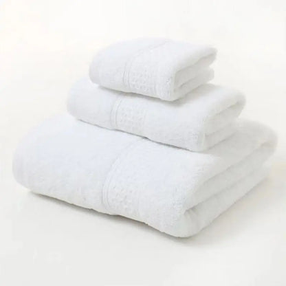3pcs Luxurious Cotton Towel Set Ultra Soft Highly Absorbent Includes 1 Bath Towels 1 Hand Towels 1 Washcloths - Ohberri