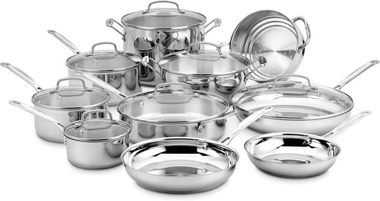 17-Piece Cookware Set, Chef's Classic Steel Collection Ohberri