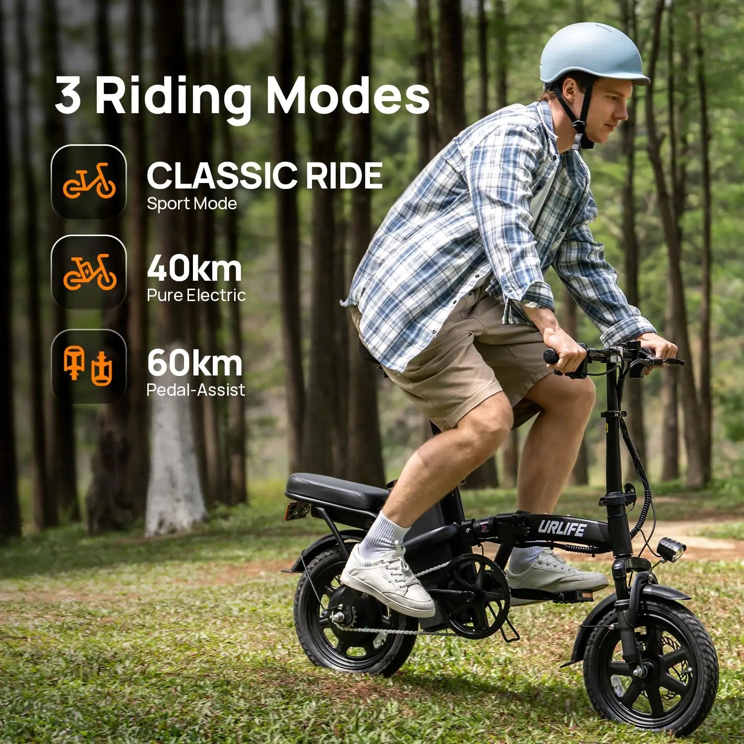 14" Foldable Electric bicycle Peak 500W Motor with 48V 7.5Ah 40 Miles Range 3 Hours Charge Time - Ohberri