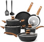 Pots and Pans Set Non Stick, 12 Piece Nonstick Kitchen Cookware Sets, Nonstick Granite Ohberri