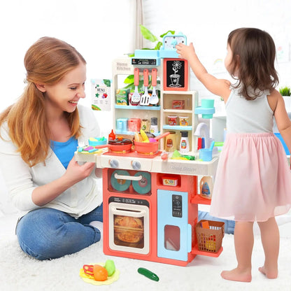 Kitchen Play set with Sound and Light, Cooking Stove with Steam, Play Sink - Ohberri