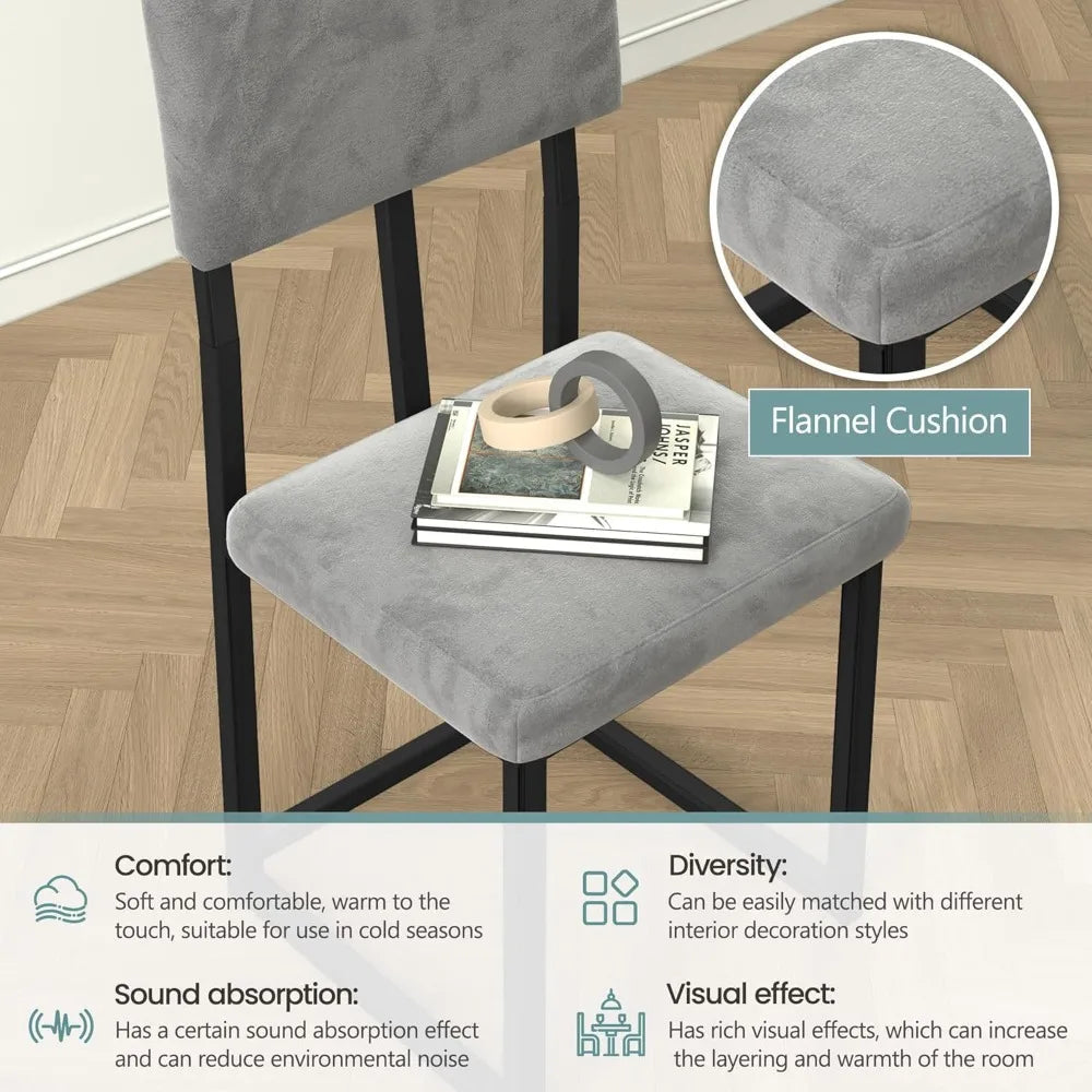 5-Piece Faux Marble Dining Set | 47.24" Table with 4 Velvet Chairs, Modern Minimalist for Small Spaces Ohberri