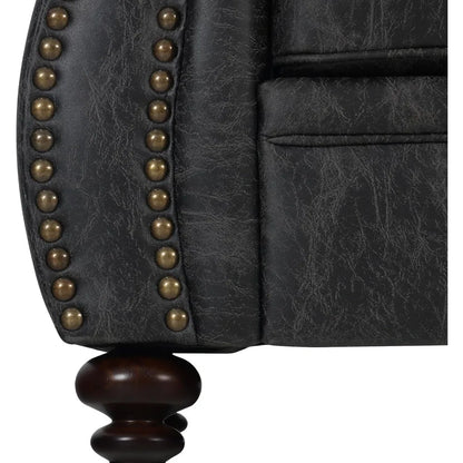 Mid-Century Modern Single Sofa with Rivet Design (Grey, Single) - Ohberri