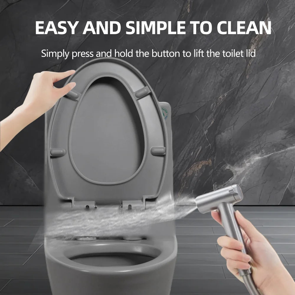 Dual-Flush One Piece Toilet, Water-Saving Elongated Ohberri