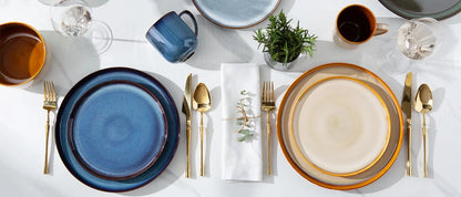 Ceramic Dinnerware Sets for 4,Stoneware Coupe Plates and Bowls Sets,Highly Chip and Crack Resistant Ohberri