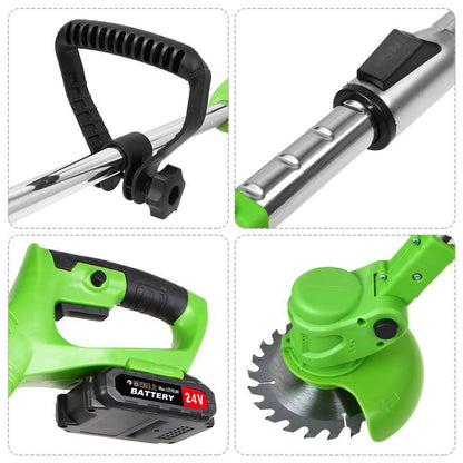 Weed Trimmer Lawn Electric Brushles 2-in-1 Cordless String Grass Trimmer Cutter Fast Charger With 2 xBattery for Yard Garden - Ohberri